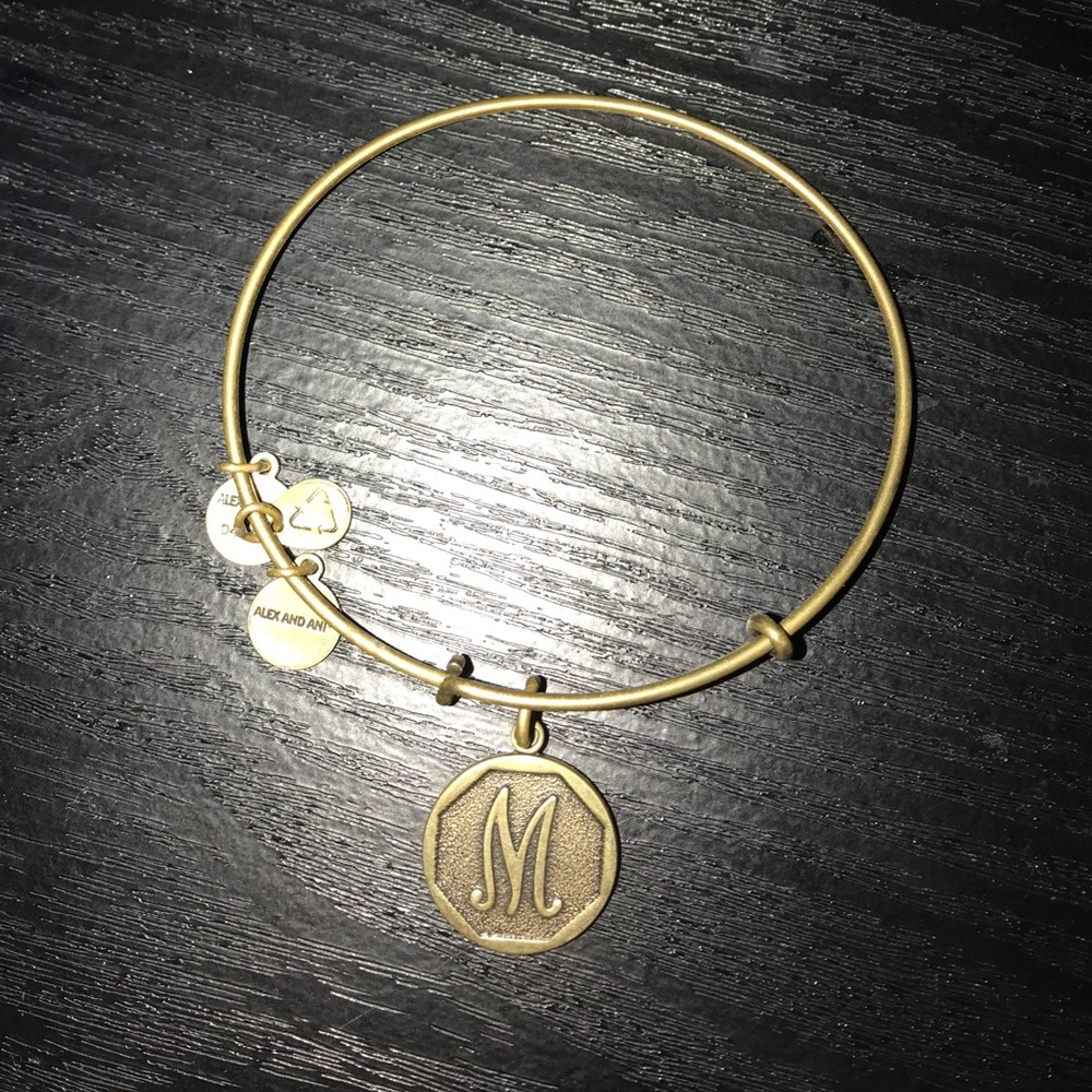 Alex and Ani bracelet with M initial